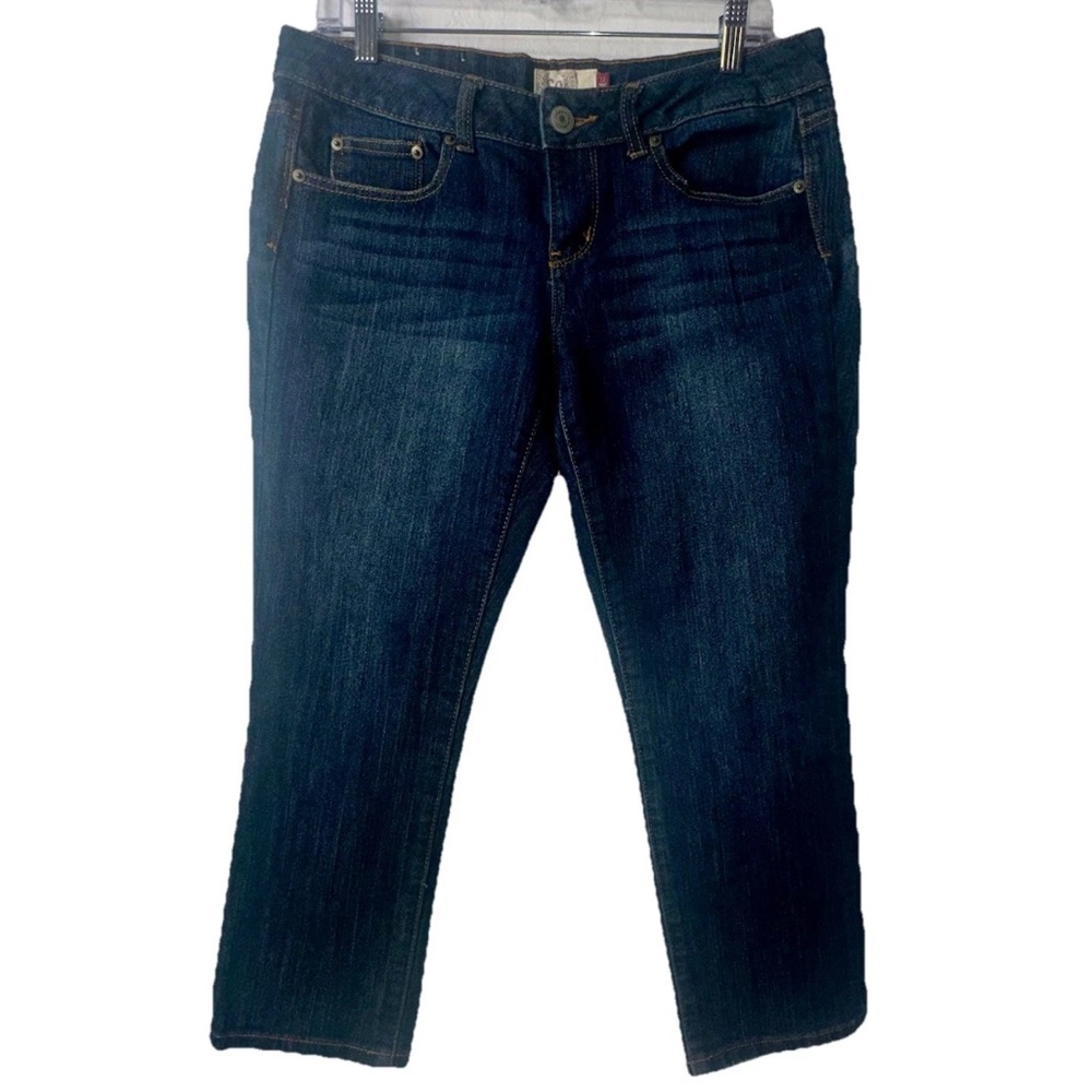 So Women's Denim Jeans Size 11 Blue Ankle Dark Wash Cotton Blend Stretch